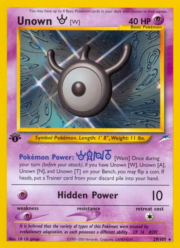 Image for Unown [W] (029/105) - Pokemon