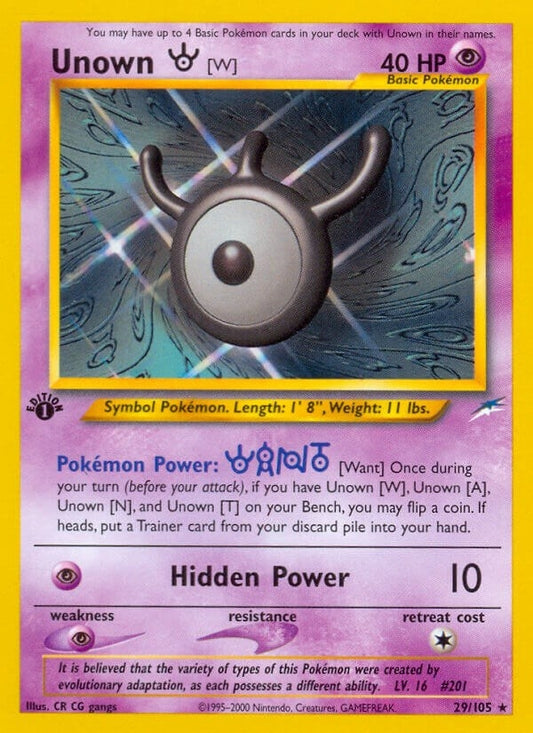 Image for Unown [W] (029/105) - Pokemon