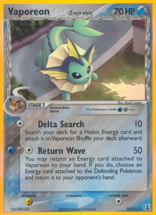 Image for Vaporeon (Delta Species) (18/113) - Pokemon