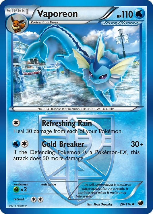 Image for Vaporeon (Team Plasma) (20/116) - Pokemon