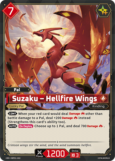 Image for Suzaku – Hellfire Wings (EBP01-002) - Palworld Official Card Game