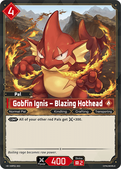 Image for Gobfin Ignis – Blazing Hothead (EBP01-003) - Palworld Official Card Game