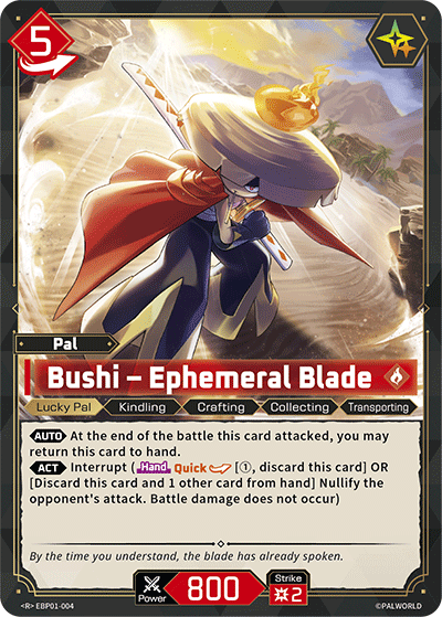 Image for Bushi – Ephemeral Blade (EBP01-004) - Palworld Official Card Game