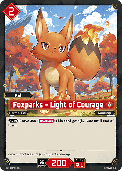 Image for Foxparks – Light of Courage (EBP01-006) - Palworld Official Card Game