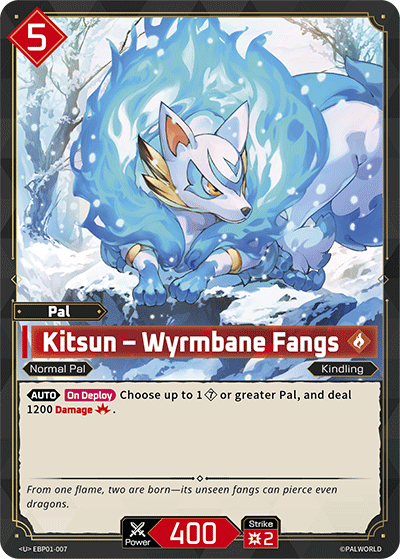 Image for Kitsun – Wyrmbane Fangs (EBP01-007) - Palworld Official Card Game