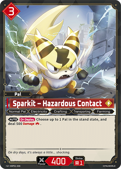 Image for Sparkit – Hazardous Contact (EBP01-008) - Palworld Official Card Game
