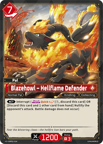 Image for Blazehowl – Hellflame Defender (EBP01-014) - Palworld Official Card Game