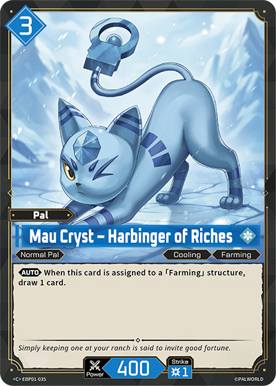 Image for Mau Cryst – Harbinger of Riches (EBP01-035) - Palworld Official Card Game