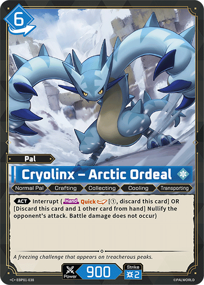 Image for Cryolinx – Arctic Ordeal (EBP01-038) - Palworld Official Card Game