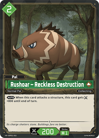 Image for Rushoar – Reckless Destruction (EBP01-052) - Palworld Official Card Game