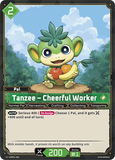 Image for Tanzee – Cheerful Worker (EBP01-060) - Palworld Official Card Game