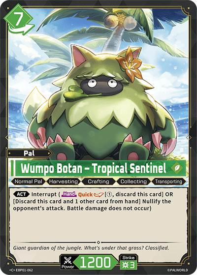 Image for Wumpo Botan – Tropical Sentinel (EBP01-062) - Palworld Official Card Game