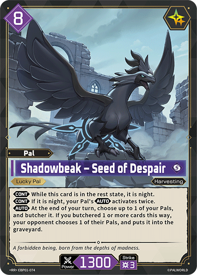 Image for Shadowbeak – Seed of Despair (EBP01-074) - Palworld Official Card Game