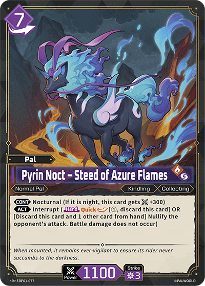 Image for Pyrin Noct – Steed of Azure Flames (EBP01-077) - Palworld Official Card Game