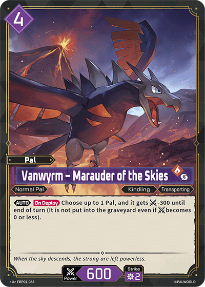 Image for Vanwyrm – Marauder of the Skies (EBP01-083) - Palworld Official Card Game