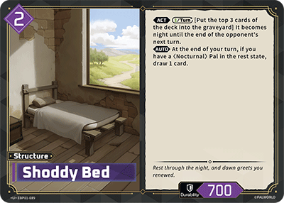 Image for Shoddy Bed (EBP01-089) - Palworld Official Card Game