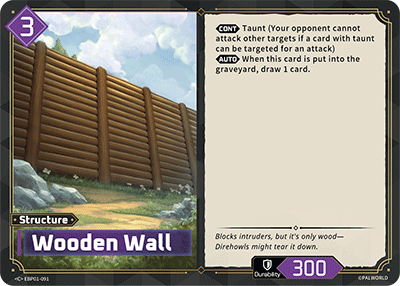 Image for Wooden Wall (EBP01-091) - Palworld Official Card Game