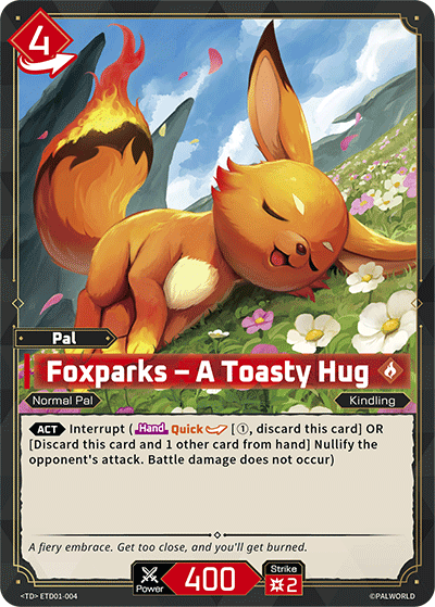 Image for Foxparks – A Toasty Hug (ETD01-004) - Palworld Official Card Game