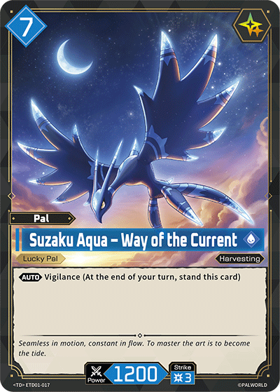 Image for Suzaku Aqua – Way of the Current (ETD01-017) - Palworld Official Card Game