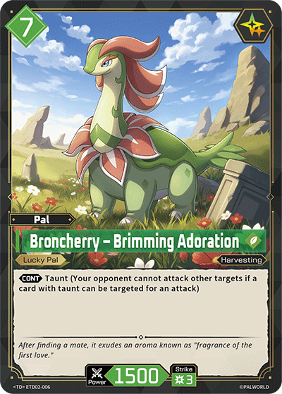 Image for Broncherry – Brimming Adoration (ETD02-006) - Palworld Official Card Game