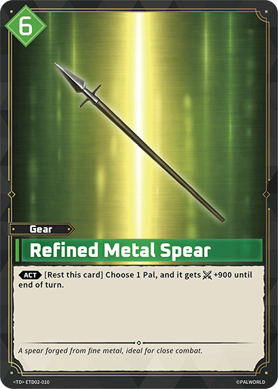 Image for Refined Metal Spear (ETD02-010) - Palworld Official Card Game